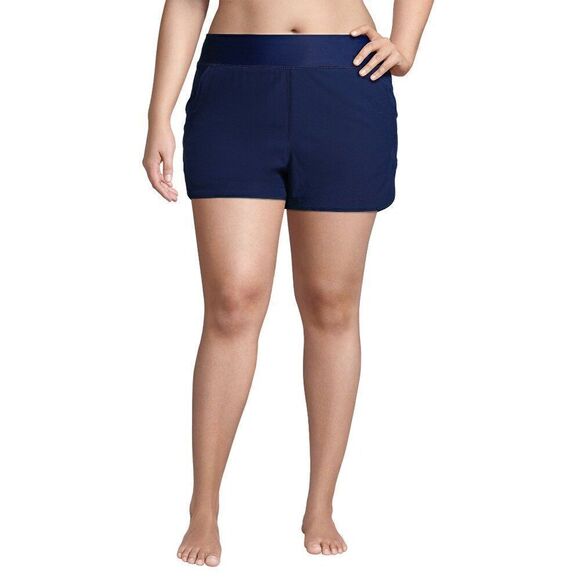 Lands End Swim Shorts Navy Quick Dry 8 - Picture 1 of 5